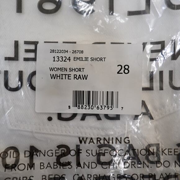 DL1961 Womens 28 Emilie Ripped High Waist Fray Hem Denim Shorts in White NEW - Picture 12 of 12